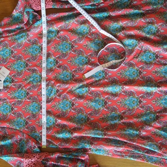 Lady Noiz | Coral Lattice Print Tunic | M | New - Picture 9 of 13